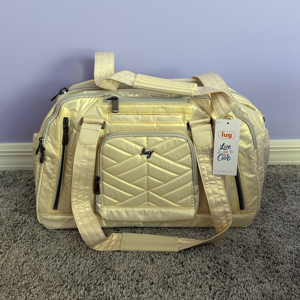 NWT Lug Propeller 2 Duffel Bag - Metallic Champagne